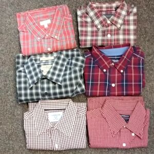 Men's Long Sleeve Cotton Shirts Bundle of 6